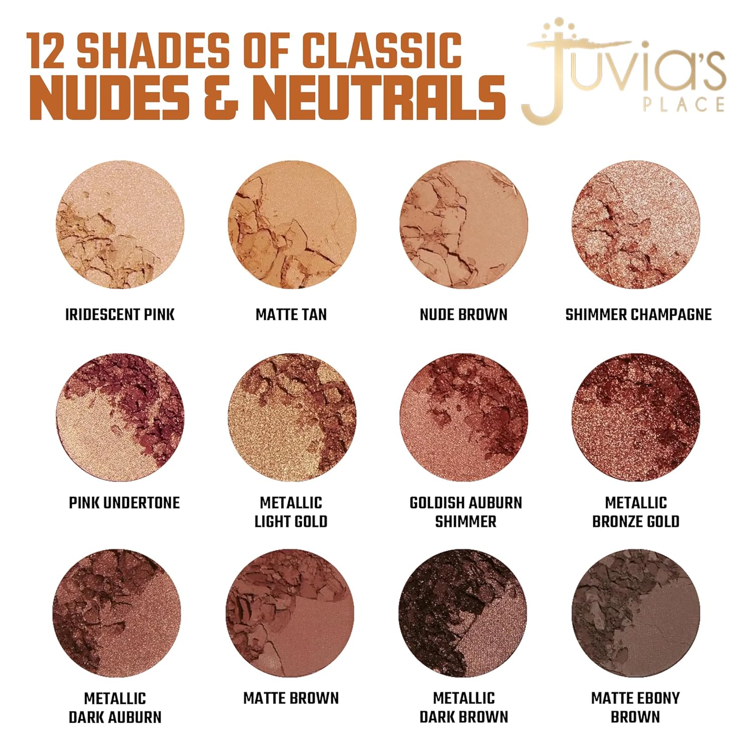 Juvia'S Place Palette The Nubian - Golds, Coppers, Browns And Nudes, Shades Of 12, Matte & Shimmer Shades, Pigmented Makeup Palette Eye Color & Shine, Pressed : Beauty & Personal Care