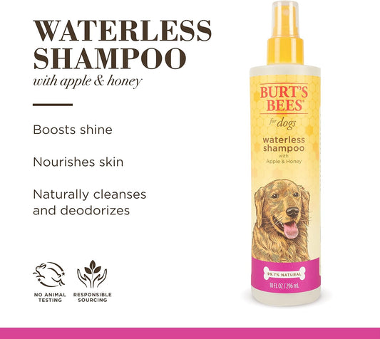 Burt's Bees for Pets Natural Waterless Shampoo Spray for Dogs | Made with Apple and Honey | Easy Way to Bathe Your Dog Naturally | Cruelty Free, Sulfate & Paraben Free, Made in USA - 10 oz - 6 Pack