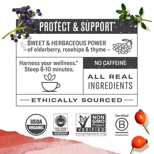 Numi Organic Tea Immune Support, Elderberry Tea (Pack Of 3)