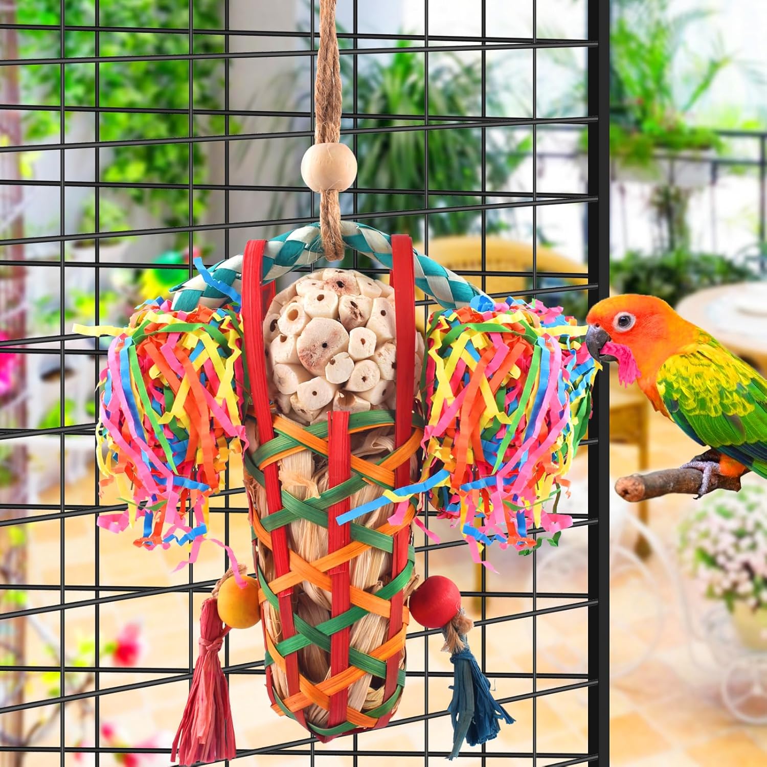 KATUMO Bird Toys Parakeet Toy Cockatiel Shredding Toys Conure Foraging Sola Toys for Conure Cockatiel Parakeet Lovebird Small to Medium Birds : Pet Supplies