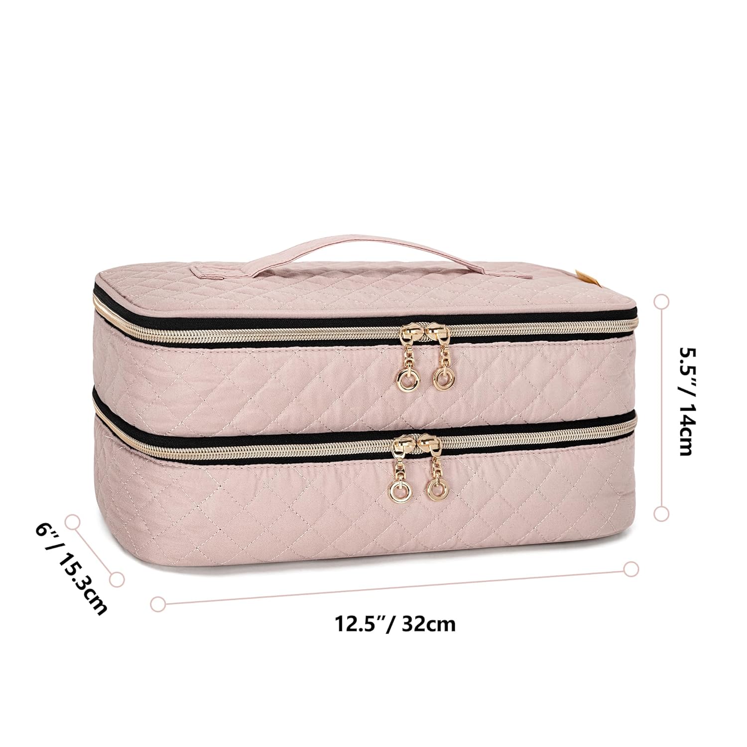 Teamoy Travel Carrying Case Compatible With Shark Flexstyle Styling (Hd 435/430),Double-Layer Hair Accessories Tools Storage Bag For Hair Dryer Airwrap Styler And Attachments, Misty Rose
