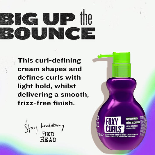 Bed Head By Tigi - Foxy Curls Curly Hair Cream - Anti Frizz Hair Products For Beautifully Defined Curls - Ideal For Curly And Wavy Hair - 200Ml,Label/Packaging May Vary