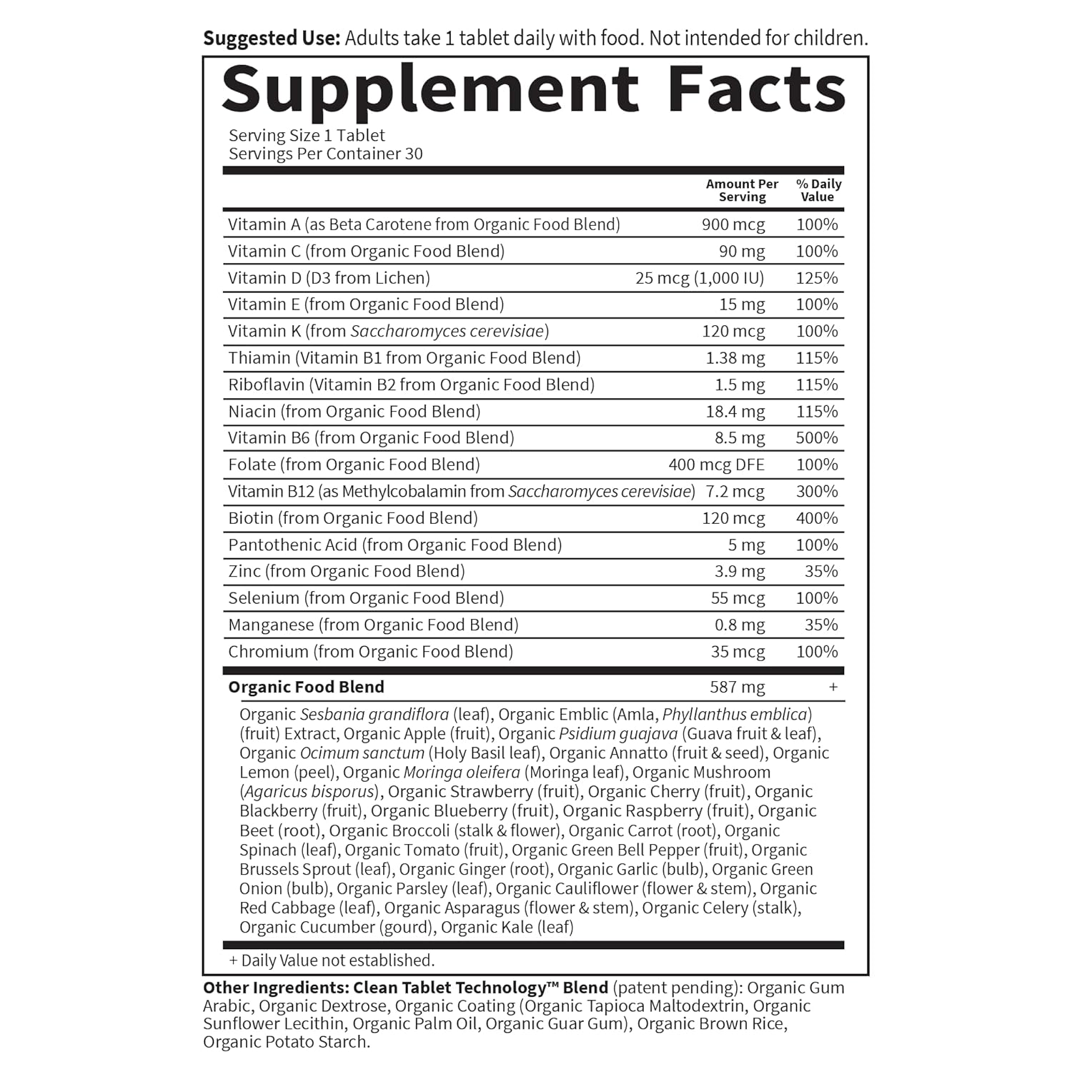 Garden Of Life Organics Multivitamin For Men - Men'S Once Daily Whole Food Vitamin Supplement Tablets, Vegan, 30 Count