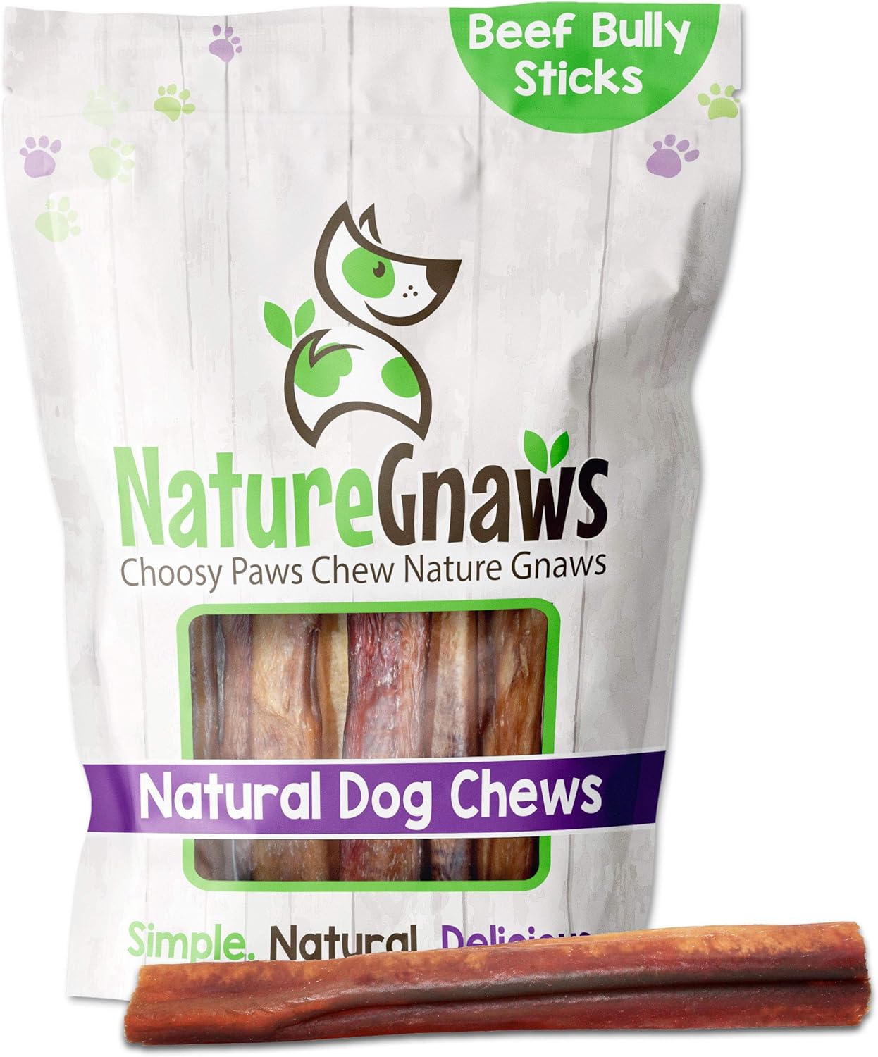 Nature Gnaws Extra Large Bully Sticks for Dogs - Premium Natural Beef Dental Bones - Thick Long Lasting Dog Chew Treats for Aggressive Chewers - Rawhide Free