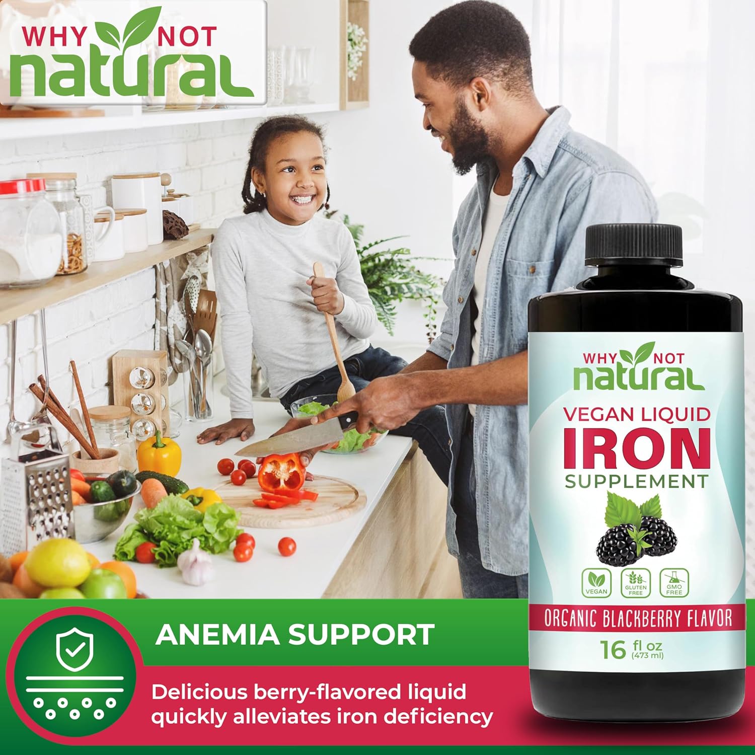 Liquid Iron Supplement for Women Men and Kids, Vegan Formulation for Anemia : Health & Household