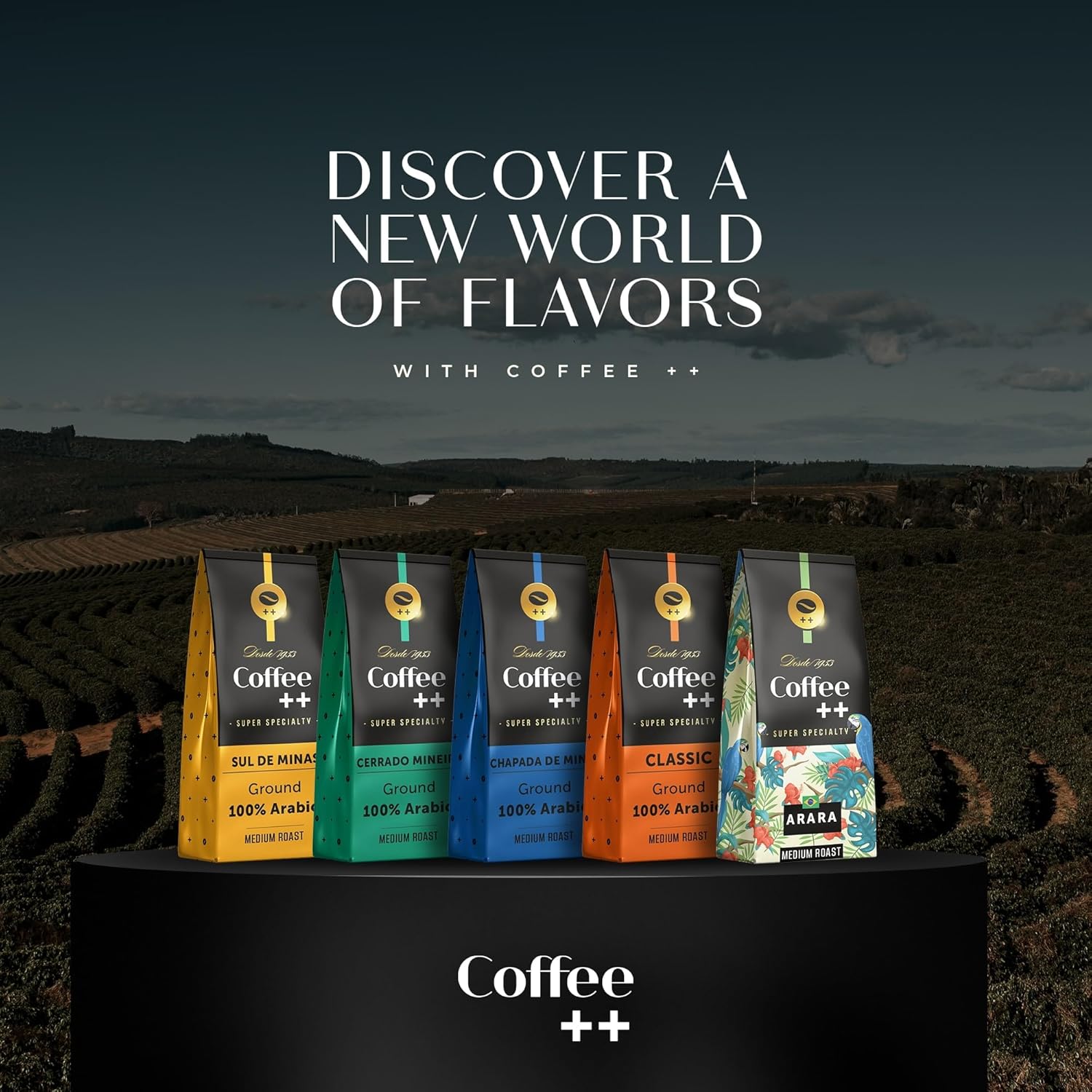 Coffee Plus Super Specialty Ground Coffee - Medium Roast & Intensity Fresh Coffee Grounds, Unique Aroma & Flavor Gourmet Coffee - 84 Sca Score, 100% Arabica, 89+ Cup Of Excellence Score - Classic, 8.8 Oz