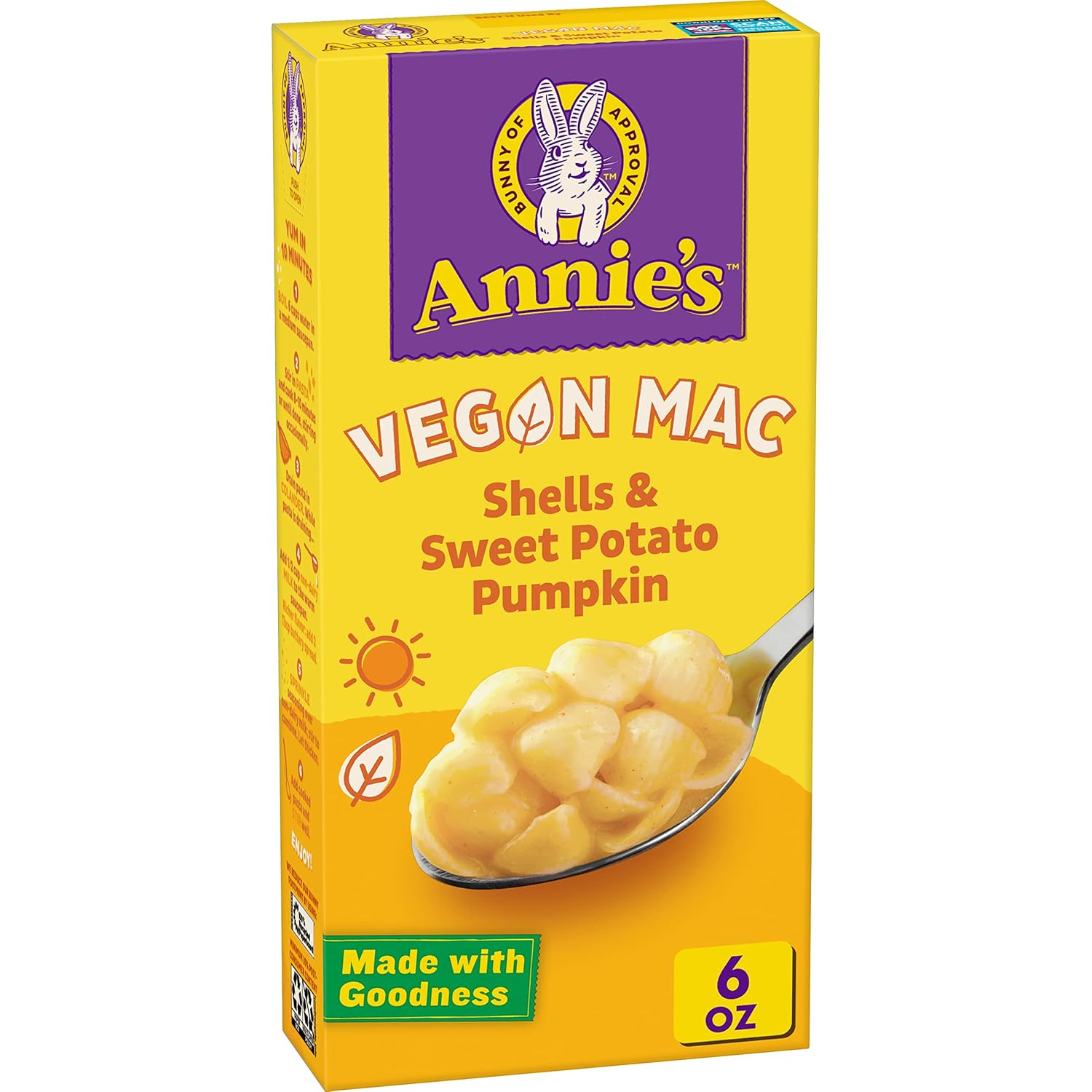 Annie'S Organic Vegan Mac, Shells And Sweet Potato Pumpkin, 6 Oz