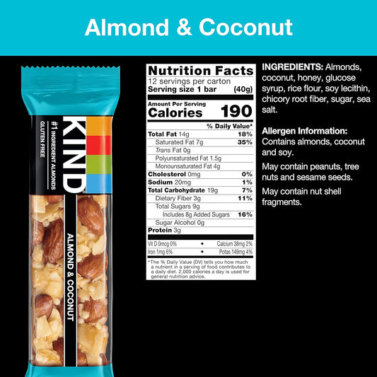 Kind Bars, Almond & Coconut, Healthy Snacks, Gluten Free, 24 Count