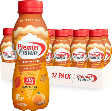 Premier Protein Shake Limited Edition 30G 1G Sugar 24 Vitamins Minerals Nutrients, Pumpkin Spice, 11.5 Fl Oz (Pack Of 12) Artwork Case - Packaging May Vary