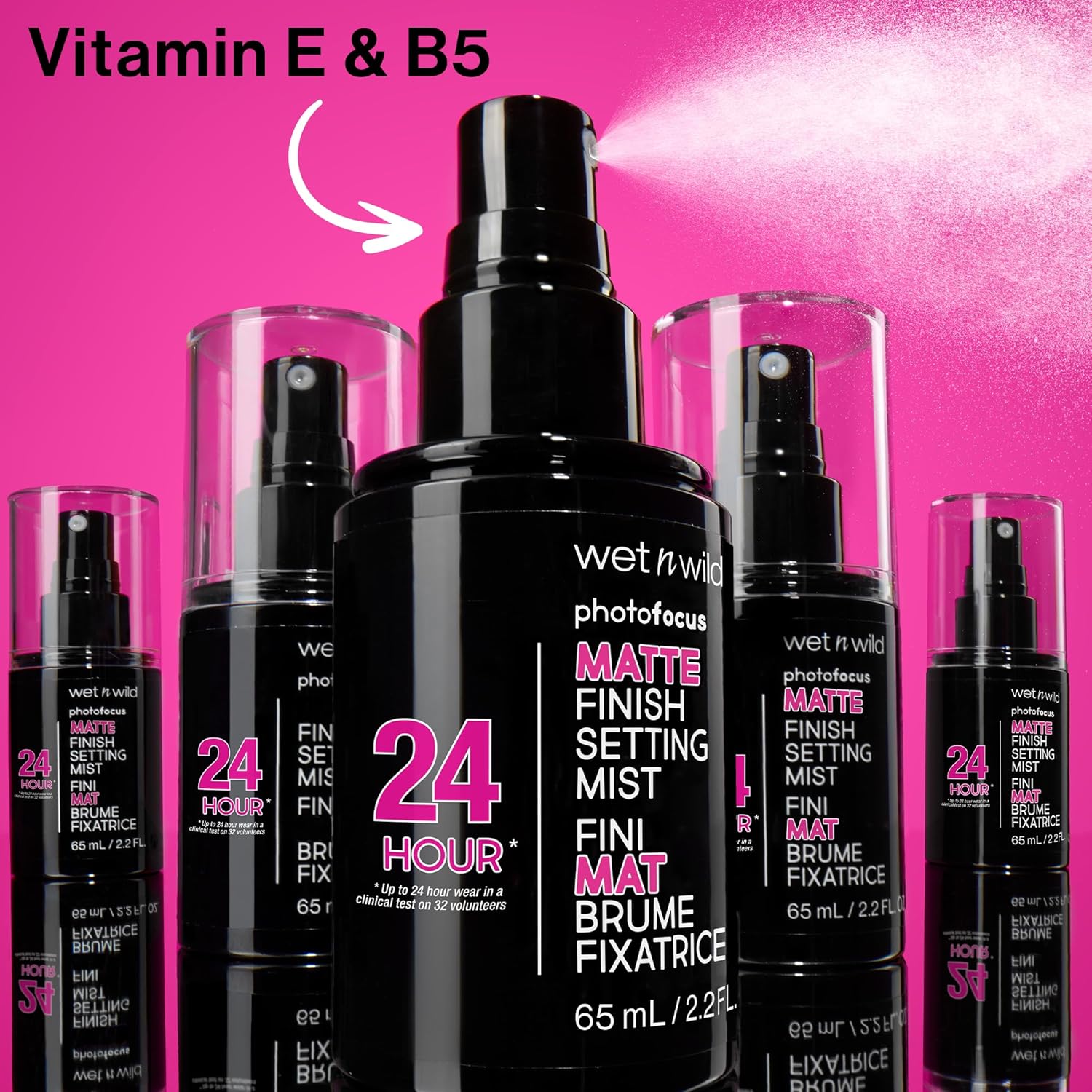 wet n wild Photo Focus Setting Mist, Up to 24HR Wear, Lightweight & Nourishing with Provitamin B5 & E, Suitable for All Skin Types, Cruelty-Free & Vegan - Natural Finish : Beauty & Personal Care