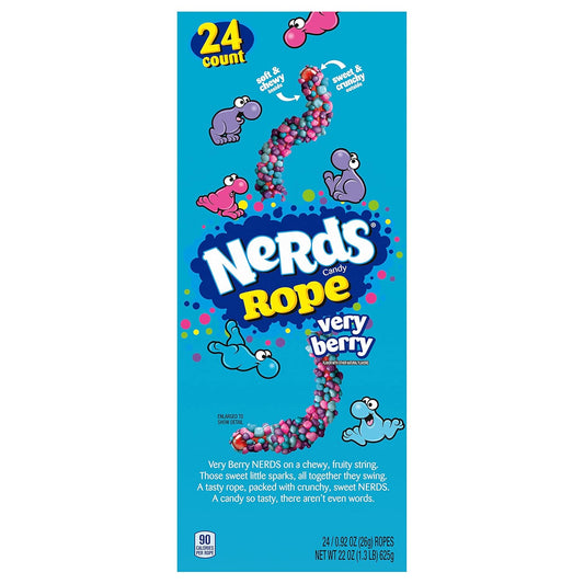 Nerds Rope Candy, Very Berry, 0.92 Ounce Ropes (Pack Of 24)