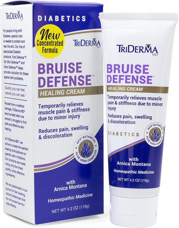Triderma Bruise Defense Healing Cream For Skin Discoloration, Redness, Swelling, Thin Skin That Bruises Easily With Arnica, Msm And Ap4 Aloe 4.2 Ounces
