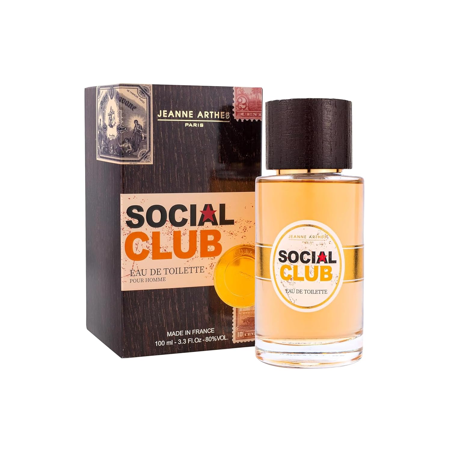 Social Club Eau De Toilette - Spray Perfume For Men - Oriental Scent - Notes Of Lemon, Apple, Mandarin, Black Pepper - Made In France - 3.38 Fl.Oz