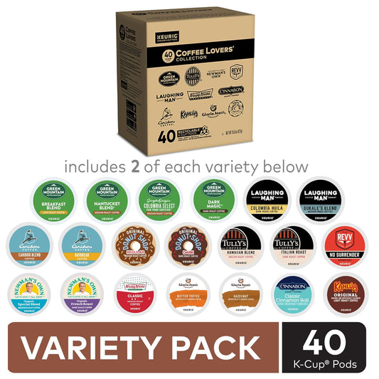 Keurig Coffee Lovers' Collection Sampler Pack, Single-Serve K-Cup Pods, Compatible With All Keurig 1.0/Classic, 2.0 And K-Café Coffee Makers, Variety Pack, 40 Count