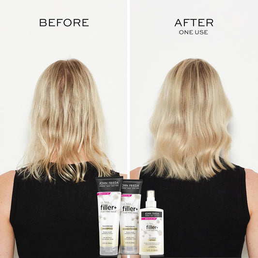John Frieda ULTRAfiller+ Thickening Shampoo for Fine Hair, Volumizing Shampoo, Biotin and Hyaluronic Acid Hair Thickening Shampoo, 8.3 Oz