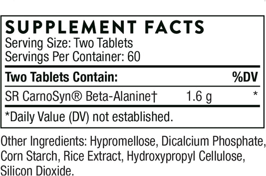 Thorne Beta Alanine Sustained Release - Amino Acid For Muscle Output And Endurance - Nsf Certified For Sport - 120 Tablets - 60 Servings