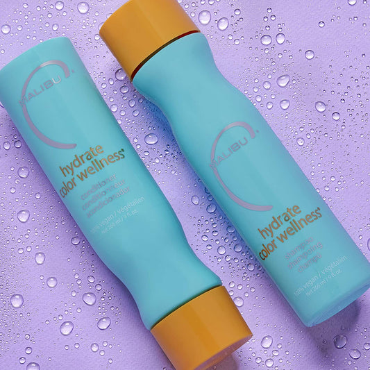 Malibu C Hydrate Color Wellness Duo (9 Oz) - Hydrating Shampoo And Conditioner Set For Color-Treated Hair - Extends Color Vibrancy And Longevity - Vegan & Sulfate-Free Hair Care