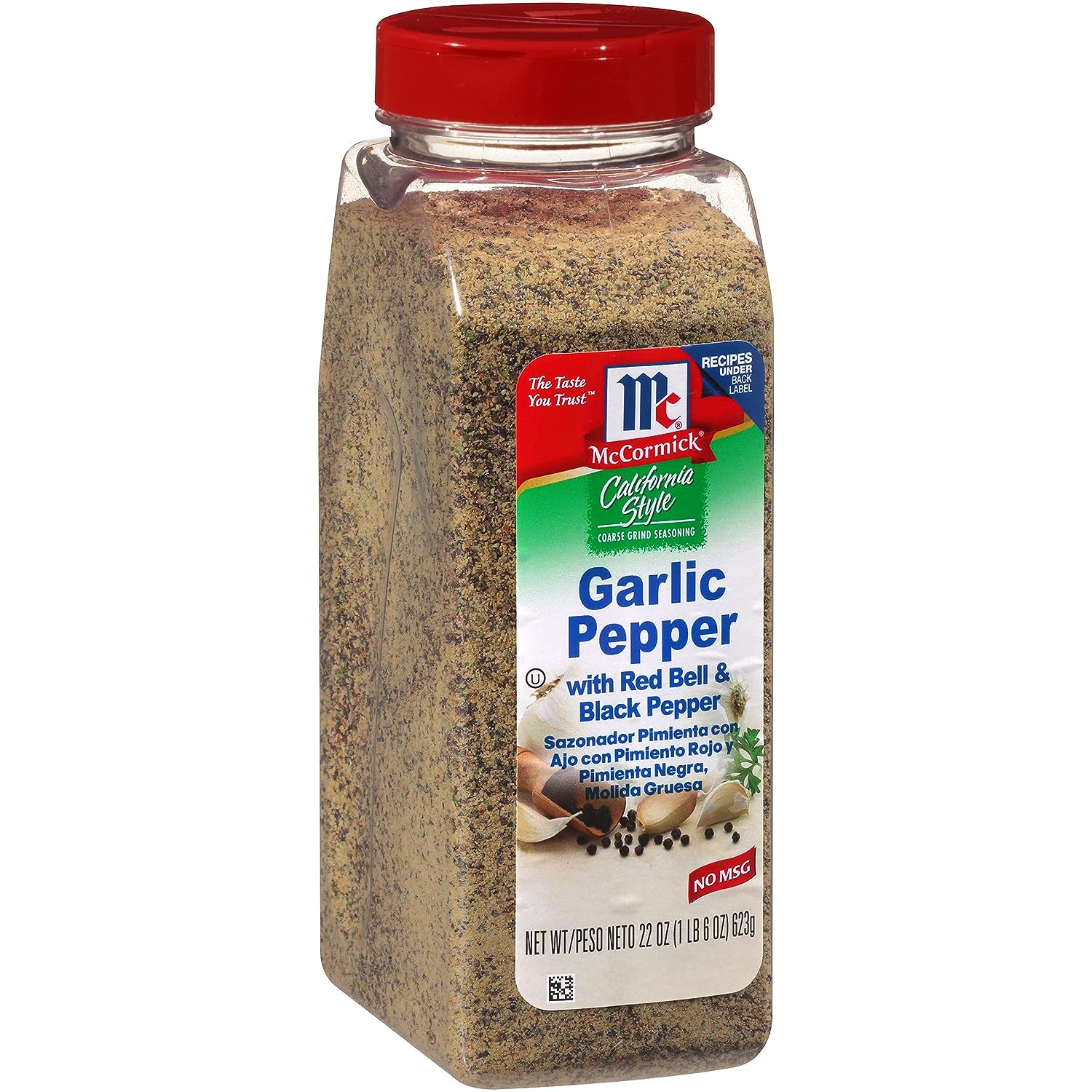 McCormick California Style Garlic Pepper with Red Bell & Black Pepper Coarse Grind Seasoning, 22 oz