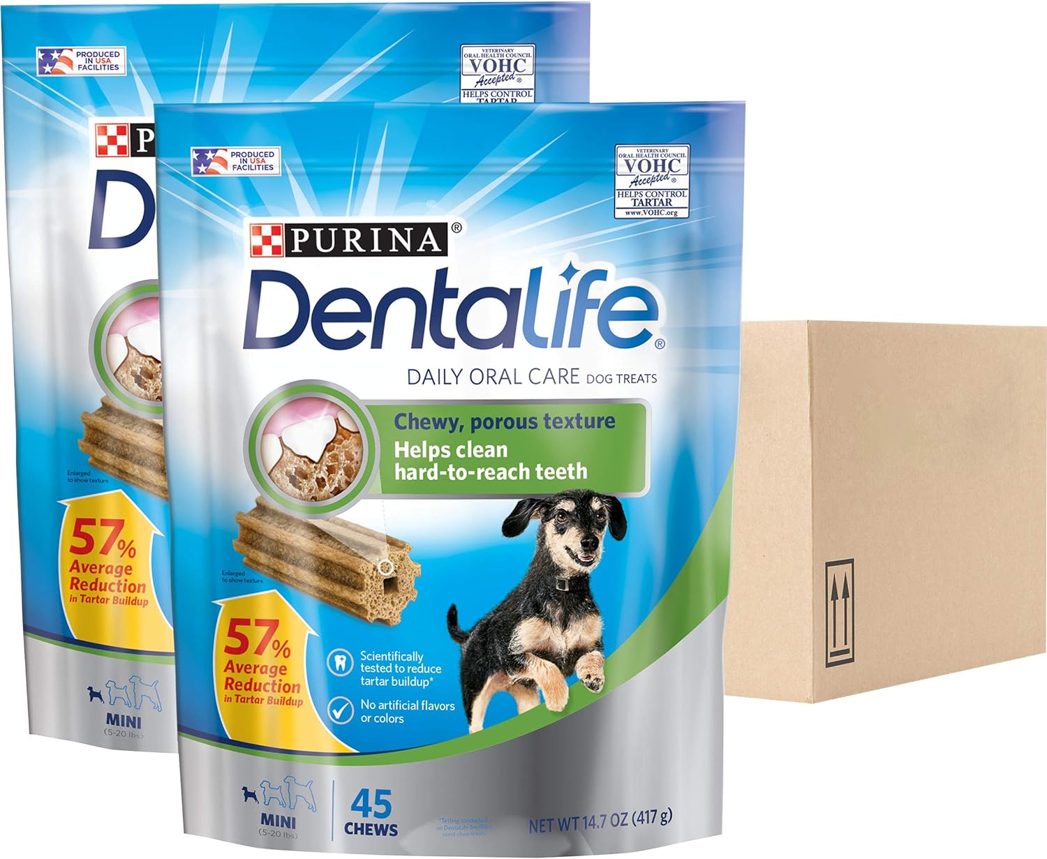 Dentalife DentaLife Oral Care Small and Toy Breed Mini Adult Dog Chew Treats , (Pack of 2) 90 Treats Total
