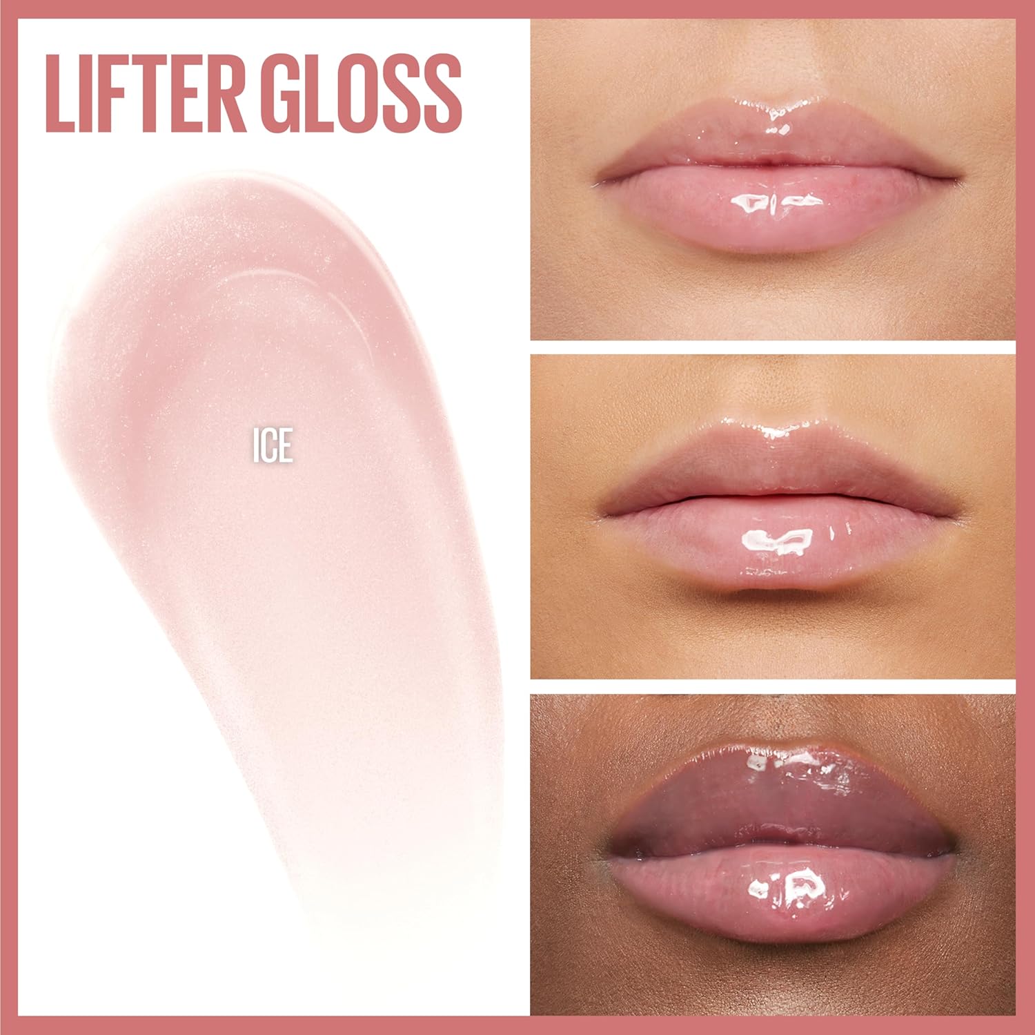 Maybelline Lifter Gloss, Hydrating Lip Gloss with Hyaluronic Acid, Ice, Pink Neutral, 0.18 Ounce : Beauty & Personal Care