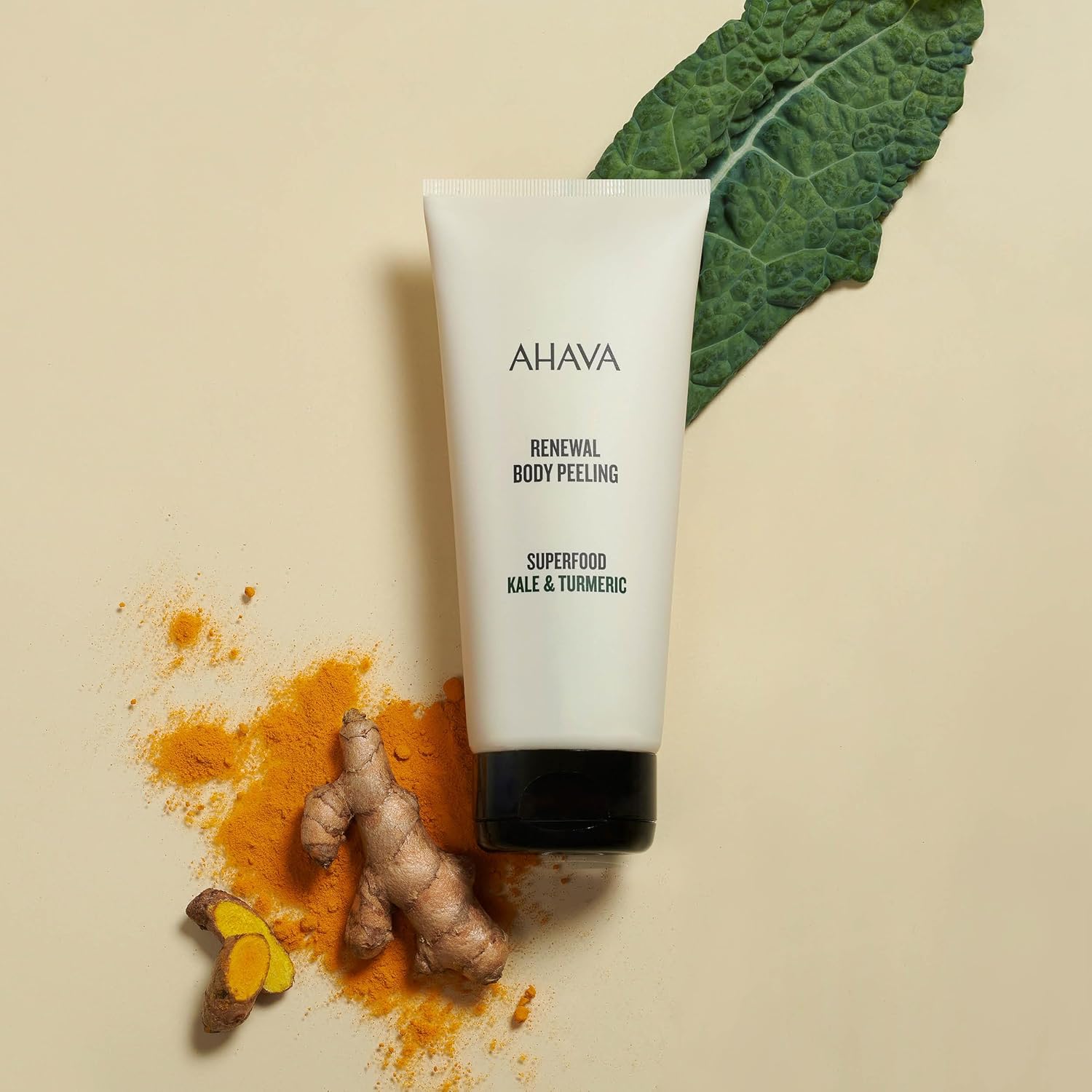 Ahava Superfood Kale & Turmeric Smoothing Anti-Aging Body Scrub - In-Shower Gel Peel To Detox & Renew The Skin, Reinforces The Skin’S Natural Barrier With Anti-Aging Kale,Turmeric & Osmoter, 6.8 Fl.Oz : Beauty & Personal Care