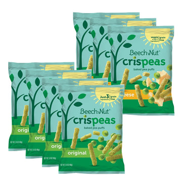 Beech-Nut Toddler Snacks Variety Pack, Crispeas Baked Pea Puffs, Grain-Free, Gluten-Free, Non-GMO, 1.4 oz Bag (7 Pack)