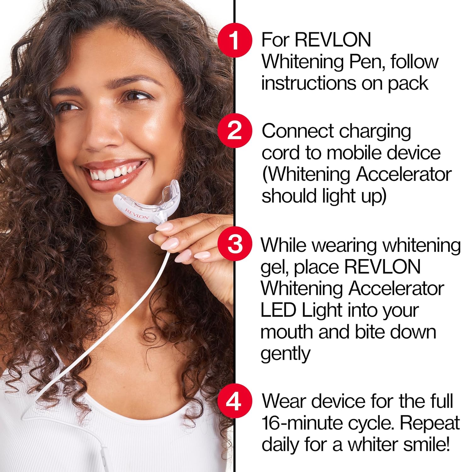 New Revlon Supreme Whitening Accelerator Kit | 1 LED Light & 1 Whitening Pen | Mobile-Friendly LED Light Compatible with Apple and Android | Quick Whitening in 16 Minutes | USB and USB-C Compatible : Health & Household