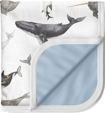Pobi Baby Soft Neutral Blanket - Premium Cotton Toddler Quilt, Ideal For Boys & Girls - Warm, Soft Blankets (Seaside)