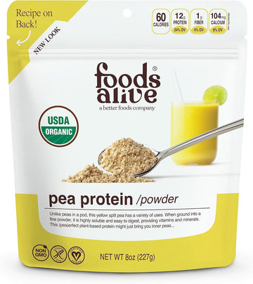 Foods Alive | Organic Pea Protein Powder | 8 oz