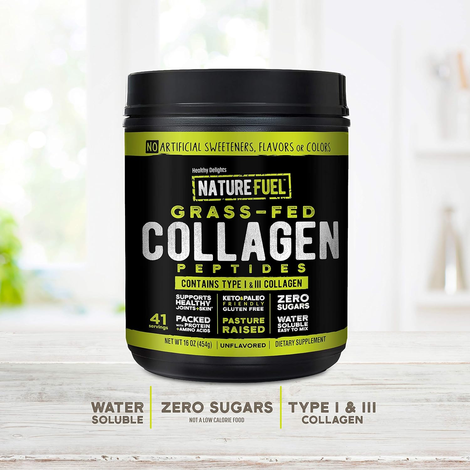 SlimFast Healthy Delights Nature Fuel Grass-Fed Collagen Peptide Powder, Gluten Free, Keto & Paleo Friendly, Unflavored, 41 Servings : Grocery & Gourmet Food