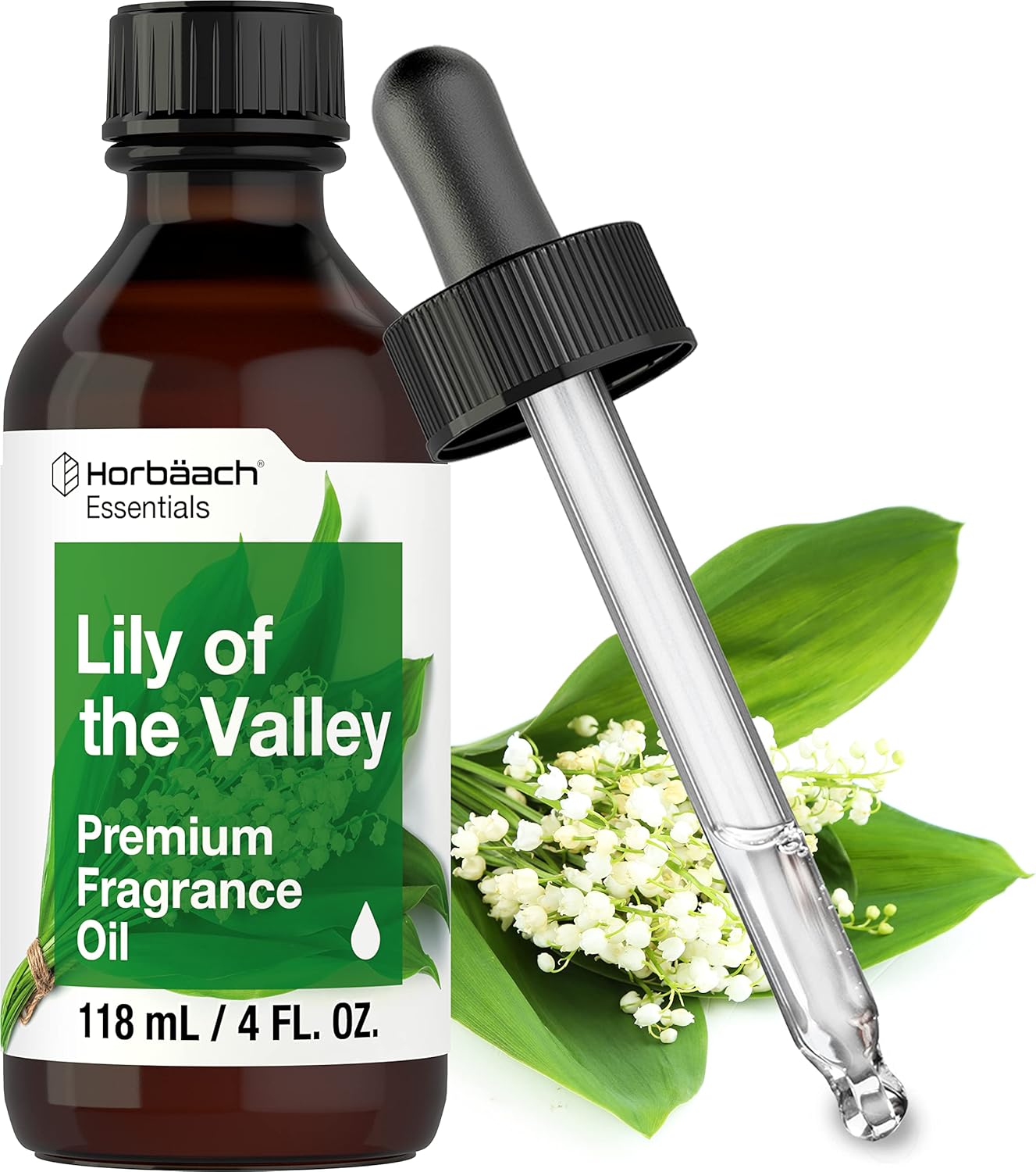 Horbäach Lily of The Valley Fragrance Oil | 4 fl oz (118ml) | Premium Grade | for Diffusers, Candle and Soap Making, DIY Projects & More