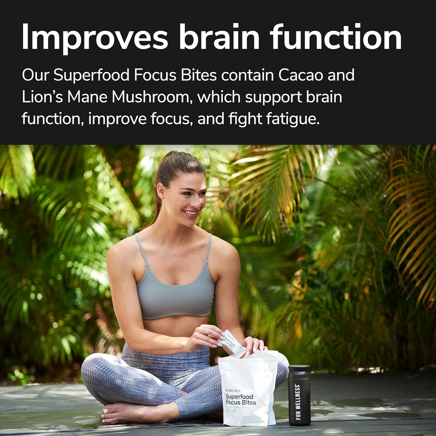 For Wellness Superfood Focus Bites (10 Count), Cocoa Espresso Brownie – Reduces Fatigue, Improves Digestion & Support Brain Function : Health & Household