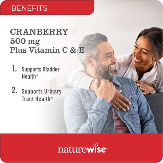 Naturewise Cranberry Extract Pills - 12,500Mg* Cranberries With Vitamin C & E - Cleansing Urinary Tract & Bladder, Immune Support - Vegan, Non-Gmo, Sugar-Free - 60 Capsules[1-Month Supply]