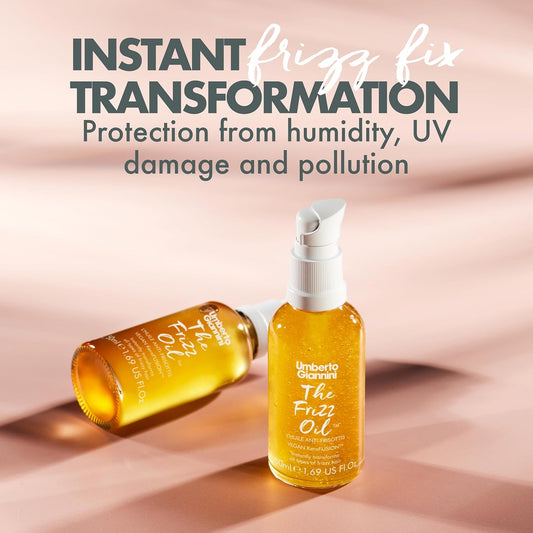 Umberto Giannini The Frizz Oil 50Ml - Shine Enhancing, Vegan Keratin Bond Repair Hair Oil With Metal Detox Technology