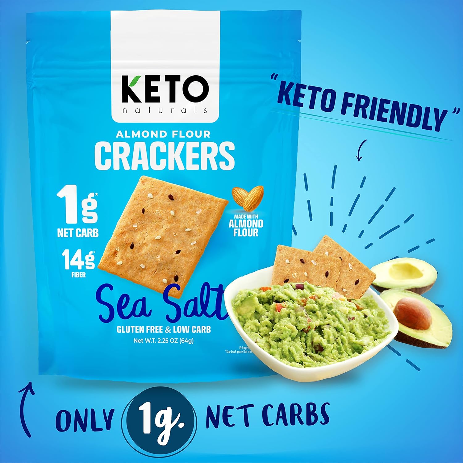 Keto Crackers Low Carb Crackers (Sea Salt & Cheddar & Onion) Keto Friendly Zero Carb No Sugar Added Gluten Free (6 Packs) Almond Flour Crackers Absolutely Gluten Free