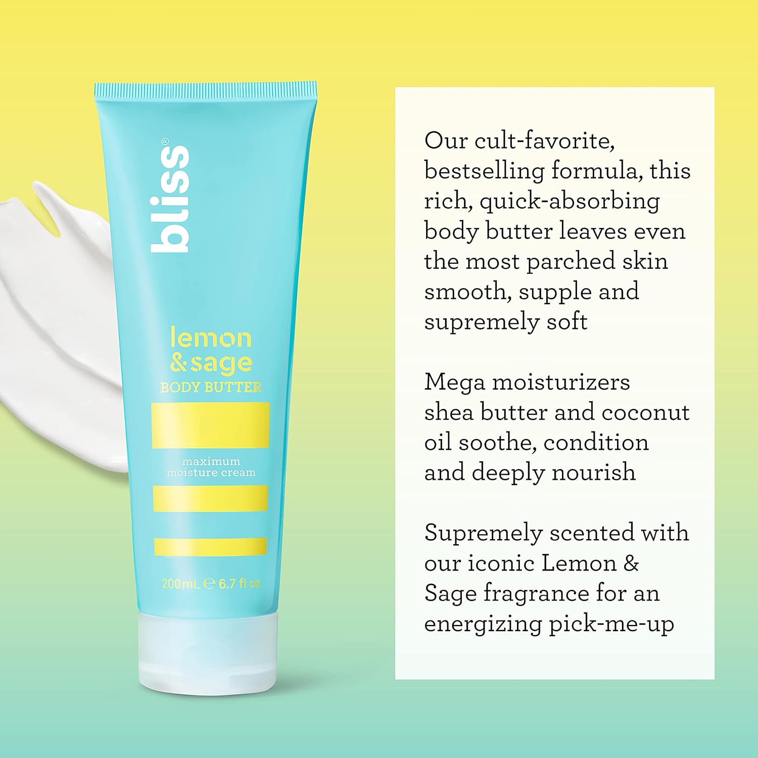 Bliss Body Butters Duo Lemon and Sage Body Butter and Grapefruit and Aloe - Maximum Moisture Cream - 6.7 Fl Oz Lotion for Dry Skin - Long-Lasting Moisturizer- Vegan and Cruelty-Free : Beauty & Personal Care