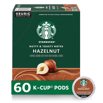 Starbucks K-Cup Coffee Pods, Hazelnut Flavored Coffee, Naturally Flavored, 100% Arabica, 6 Boxes (60 Pods Total)