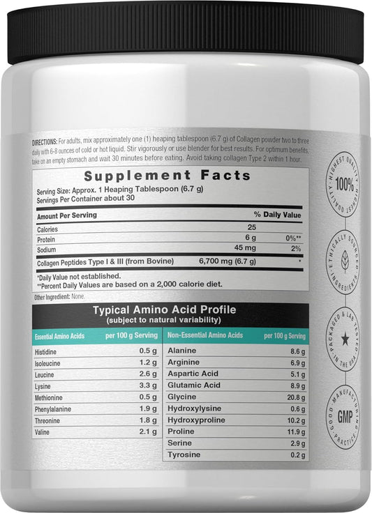 Horbäach Collagen Peptides Powder 7Oz | Type I And Iii | Unflavored Multi Collagen Protein And Amino Acids | Gluten Free, Keto & Paleo Friendly