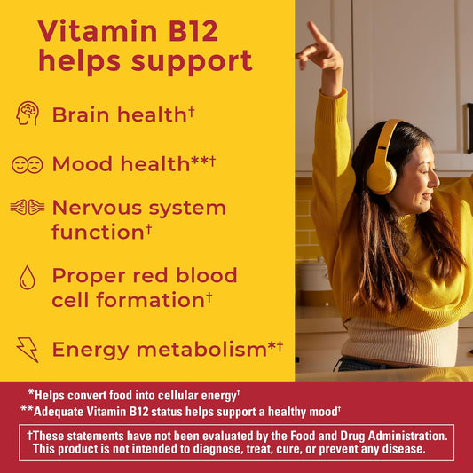 Nature Made Zero Sugar Energy Vitamin B12 Gummies 1000 Mcg Per Serving, B12 Vitamins, Energy Metabolism Support, 110 Sugar Free Gummies, 55 Day Supply