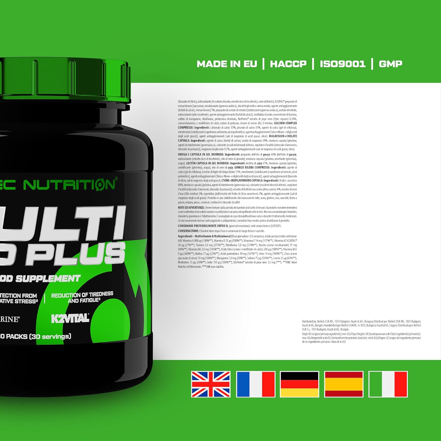 Scitec Nutrition Multi Pro Plus - 29-in-1 Multivitamin Food Supplement with Omega-3, Calcium, and Ginseng - 30 Day Supply in Convenient Sachets : Amazon.co.uk: Health & Personal Care