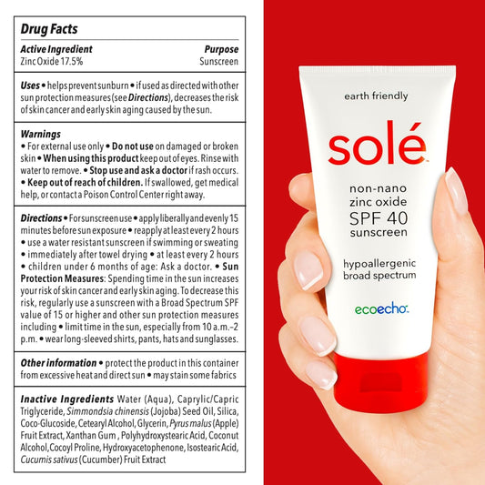 Andrew Lessman Solé Sunscreen Spf 40 4 Ounce Lotion - Natural Mineral-Based Zinc Oxide Sunscreen. Hypoallergenic, Non-Comedogenic, Powerful Spf 40 Protection. No Synthetic Chemicals Or Additives