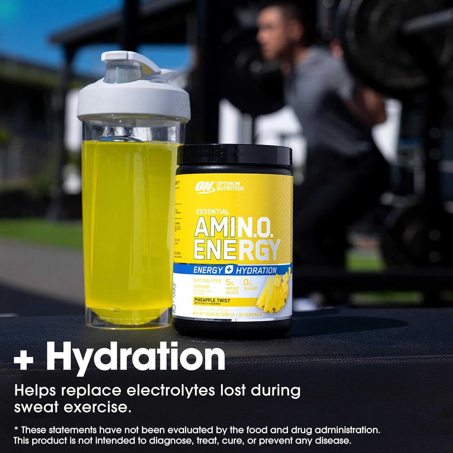 Optimum Nutrition Amino Energy Powder Plus Hydration, with BCAA, Electrolytes, and Caffeine, Pineapple Twist, 30 Servings (Packaging May Vary) : Health & Household