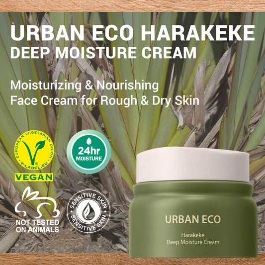 Thesaem Urban Eco Harakeke Deep Moisture Cream 1.69 Oz. - Vegan Ultra Moisturizing And Nourishing Day & Night Moisturizer - Firming Healthy Looking Skin - Harakeke Root Extract And Ceramides