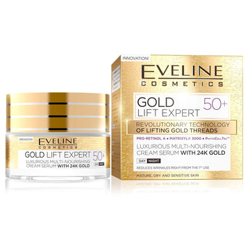 Eveline Cosmetics Gold 24Karat Gold Lift Expert Strong Anti-Wrinkle Firming Cream Day & Night 50 + 50Ml