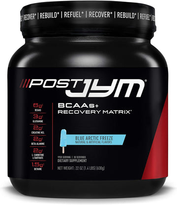 Post Jym Active Matrix, Post-Workout With Bcaa'S, Glutamine, Creatine Hcl, Beta-Alanine And More, Jym Supplement Science, Blue Arctic Freeze, 30 Servings (22 Oz)