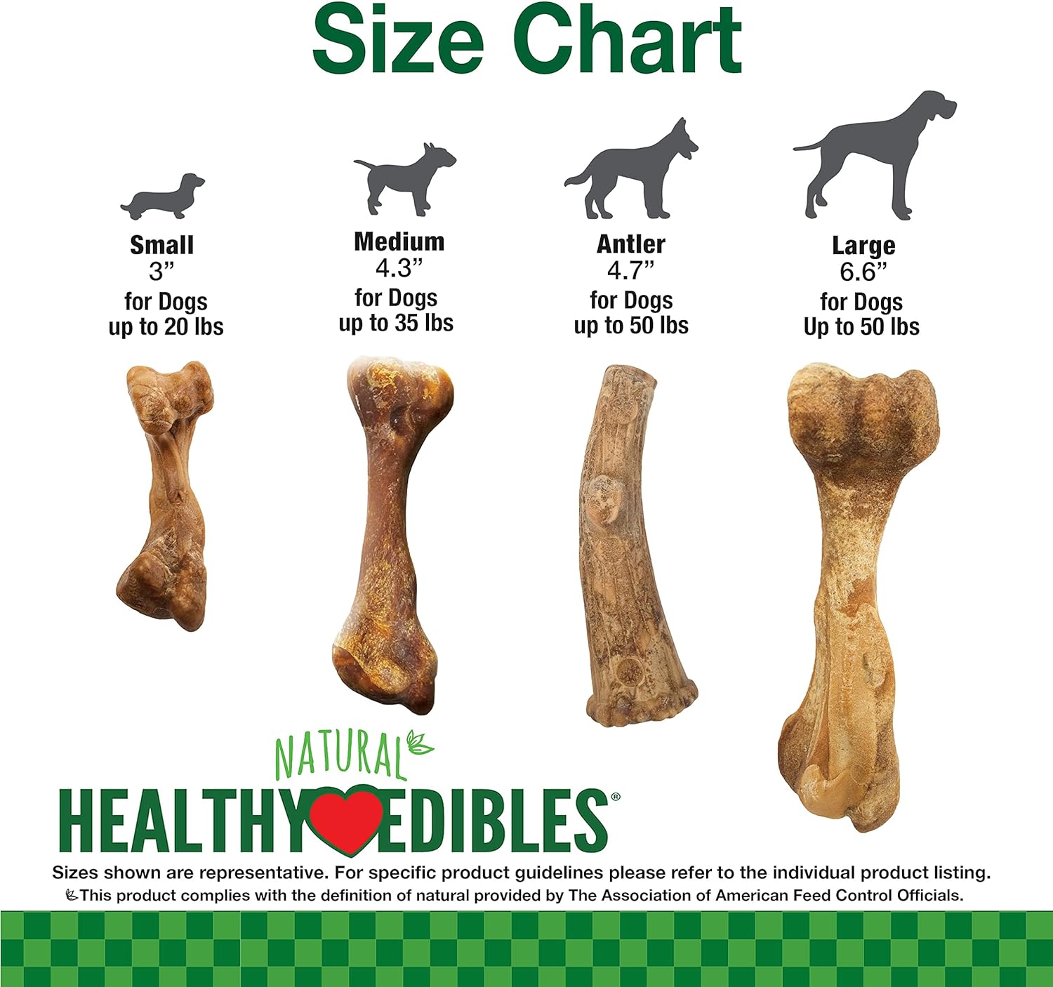 Nylabone Healthy Edibles Natural Dog Chews Long Lasting Ham Flavor Treats for Dogs, Small/Regular (4 Count)