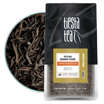 Tiesta Tea - Ceylon Orange Pekoe Black Tea | Single Origin Premium Loose Leaf From Sri Lanka| 100% Pure Unblended High Caffeinated Tea | Hot Or Iced Tea & Up To 200 Cups - 16Oz Resealable Bulk Pouch