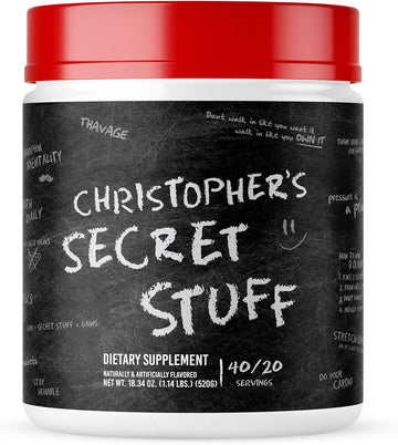 RAW Christopher's Secret Stuff Pre Workout Powder, Thavage (Tastes Like Winning) - Chris Bumstead CBUM Preworkout Supplement for Men & Women - Working Out, Hydration & Energy - 40 Servings