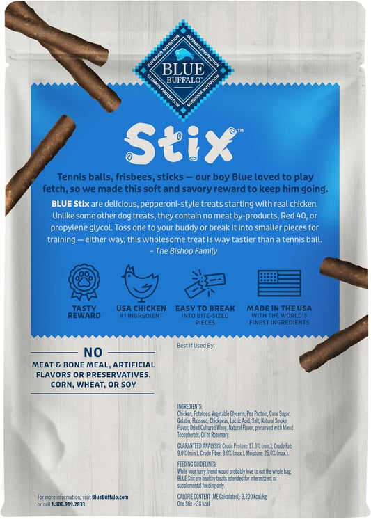 Blue Buffalo Stix Pepperoni-Style Dog Treats Made With Natural Ingredients, Chicken Recipe, 13-Oz. Bag