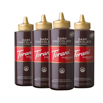 Torani Puremade Sauce, Dark Chocolate, 16.5 Ounces (Pack Of 4)